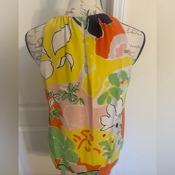 Trina Turk Floral Sleeveless Silk Top - Picture 3 of 4